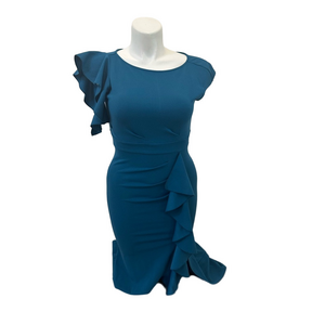 WOOSEA Split Bodycon Teal Cocktail Dress Size M